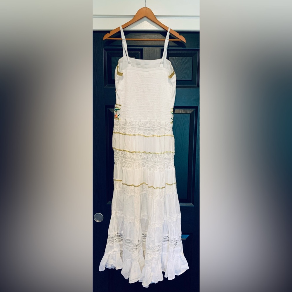Boston Proper White Maxi Dress with Colorful Floral Embroidery - Picture 10 of 13